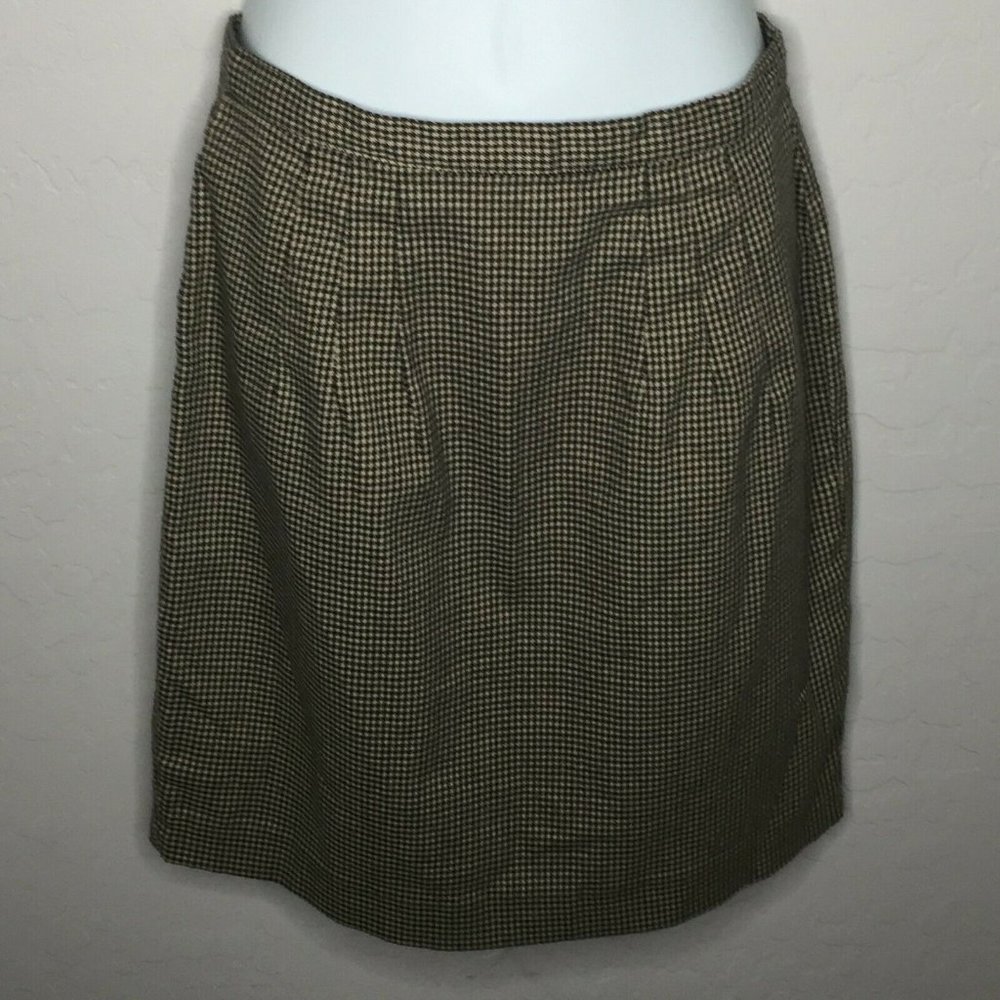 Vintage Compagnie Internationale Express Womens Hounds Tooth Skirt Size 7 8